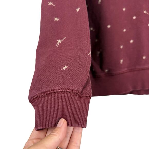 Lou & Grey Sweatshirt Womens Extra Small Red Star Embroidered Boxy Relaxed - Picture 3 of 9